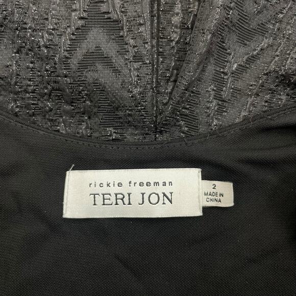 Rickie Freeman Teri Jon Double Bow Front Mini Cocktail Dress Black Size 2 - Picture 8 of 8